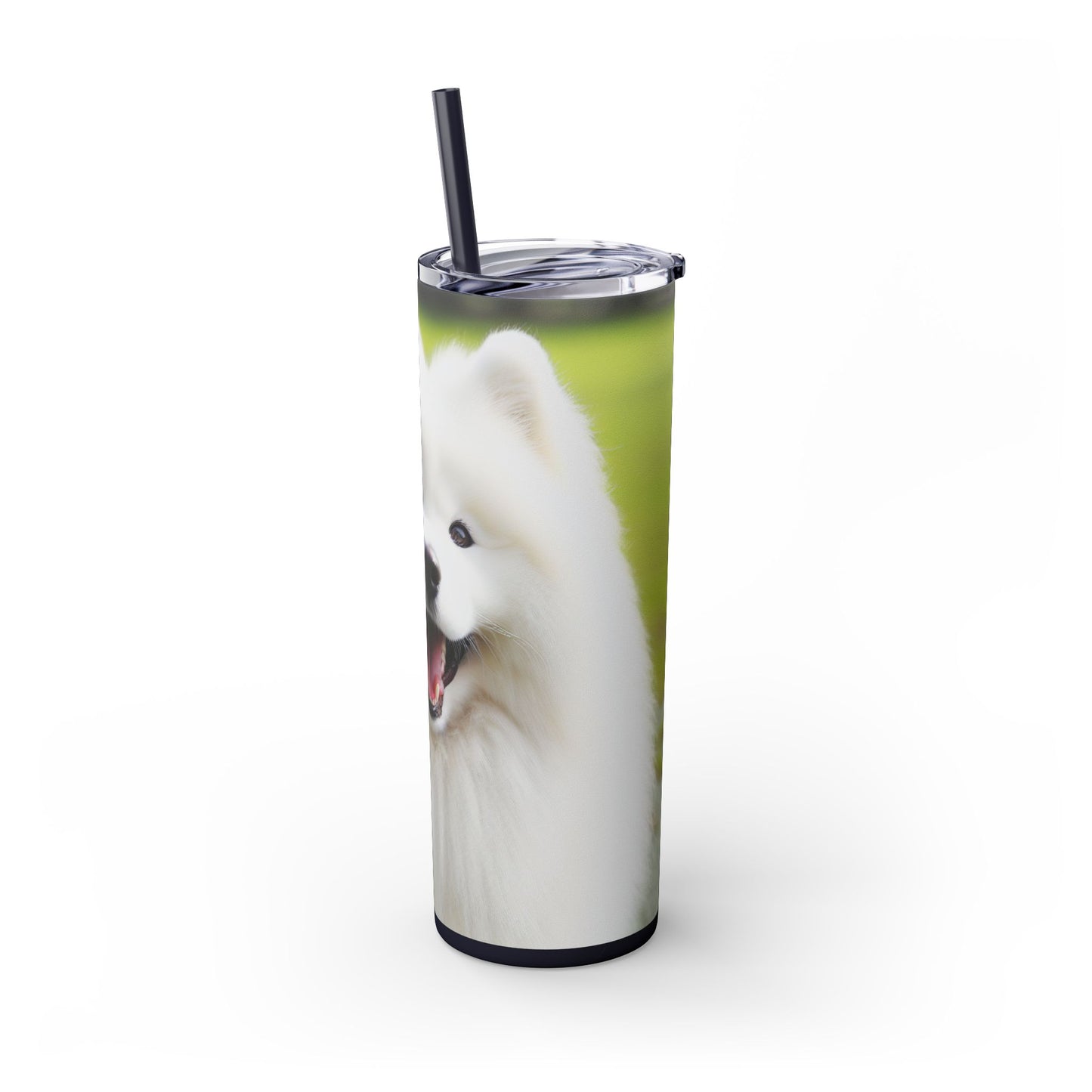 Samoyed Skinny Tumbler with Straw, 20oz