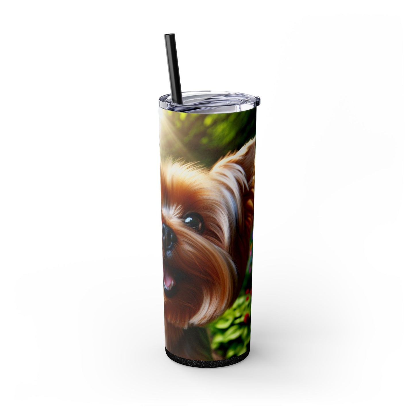 Yorkshire Terrier Skinny Tumbler with Straw, 20oz