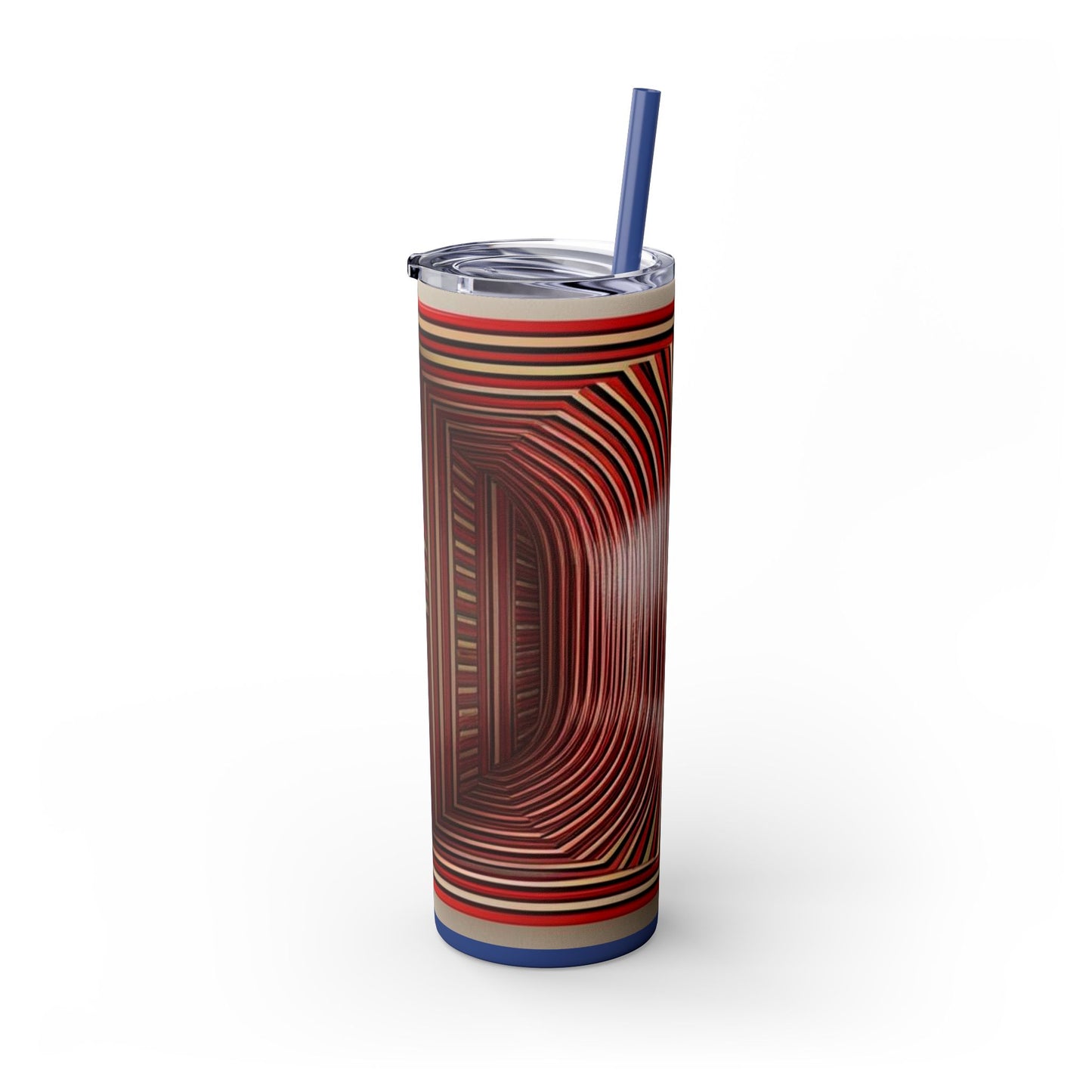 Optical Illusion Skinny Tumbler with Straw, 20oz