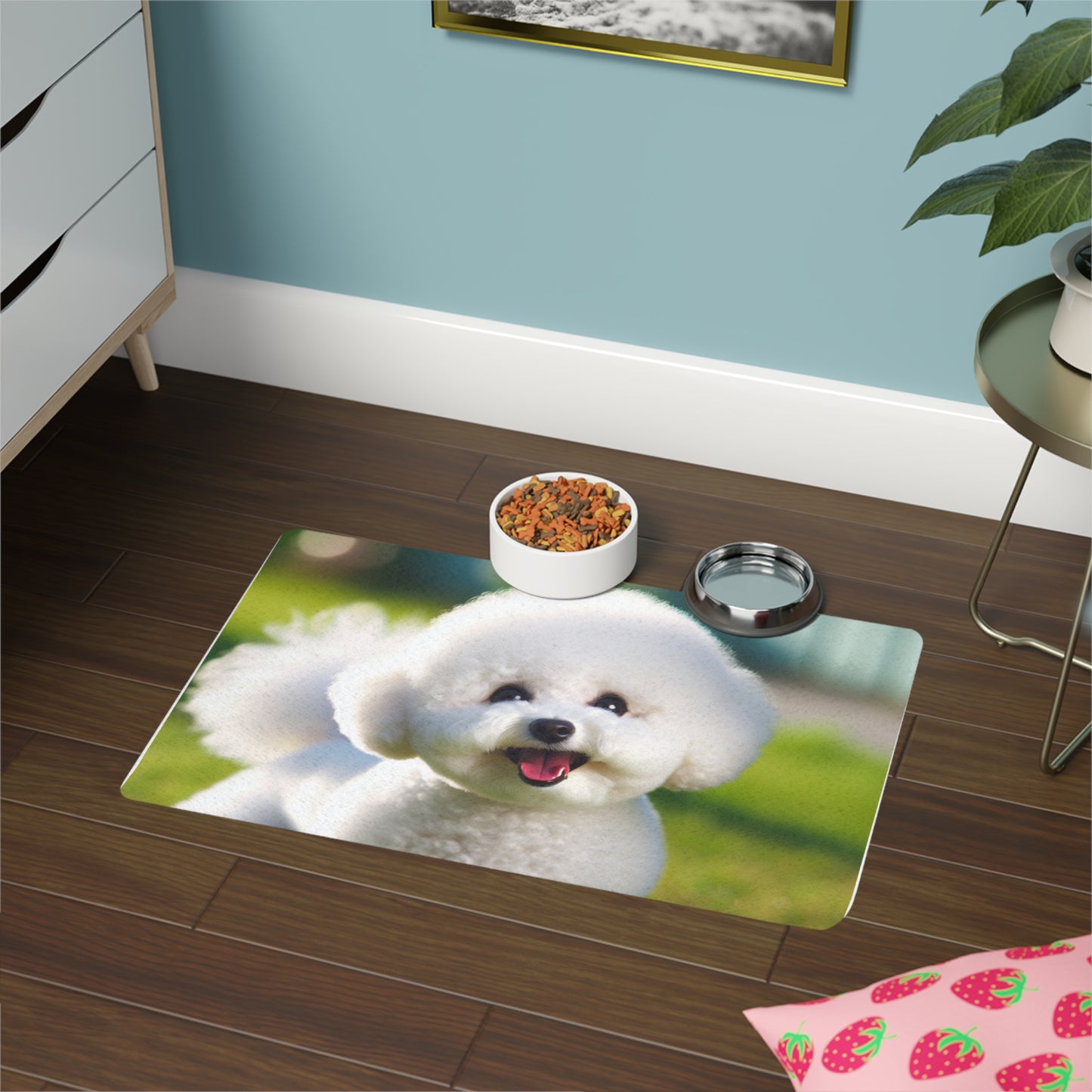 Pet Food Mat (12x18) - Bichon Frise