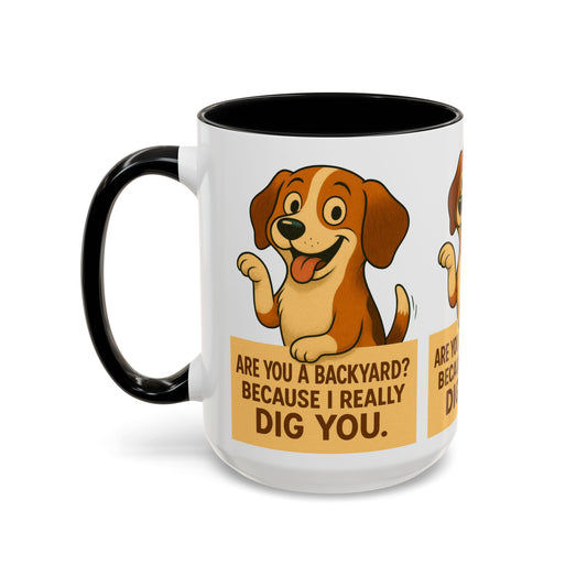 Backyard Dig Accent Coffee Mug - Perfect Gift for Dog Lovers