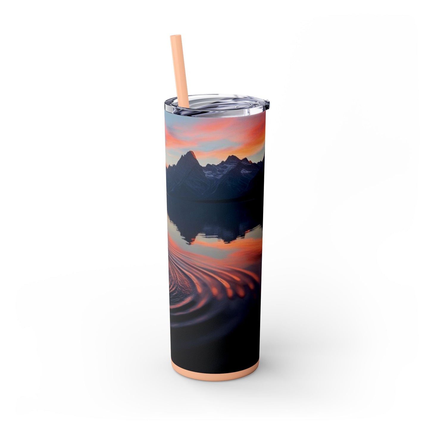 Ripple in a Mountain Lake Skinny Tumbler with Straw, 20oz