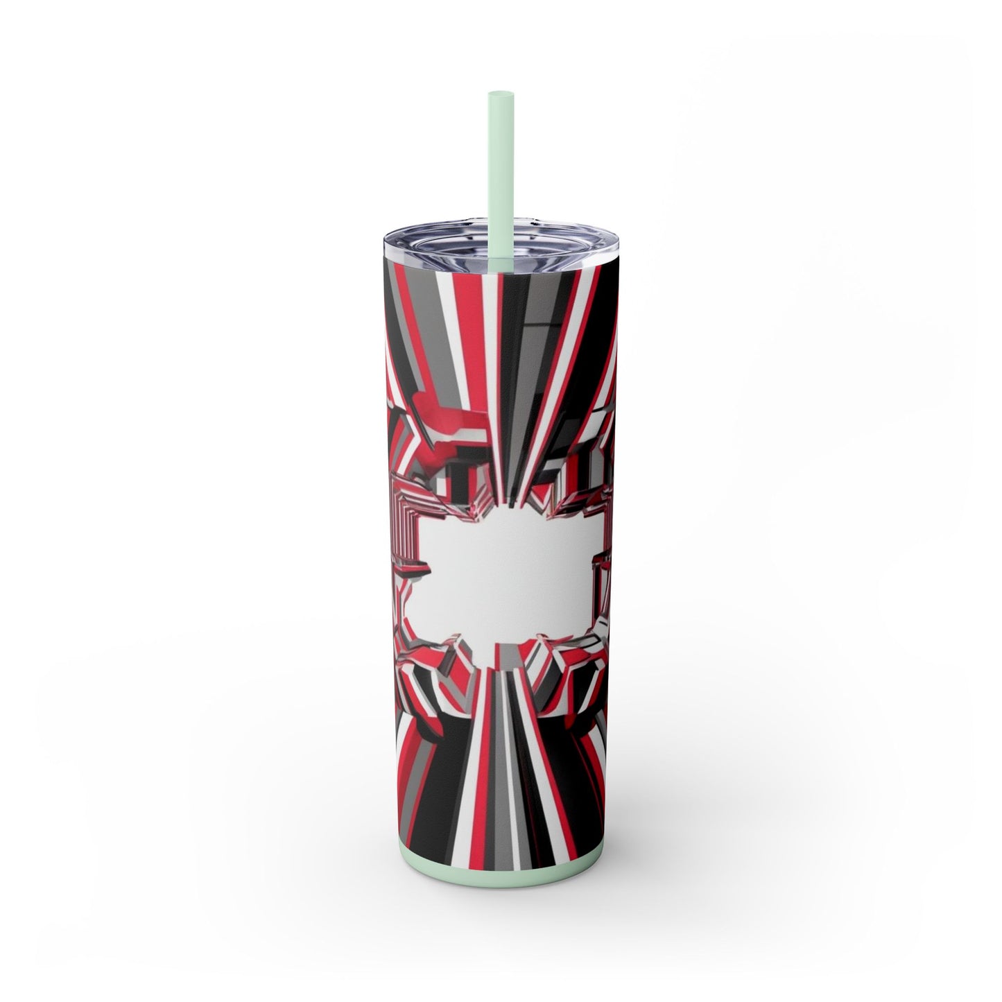 Optical Illusion Skinny Tumbler with Straw, 20oz