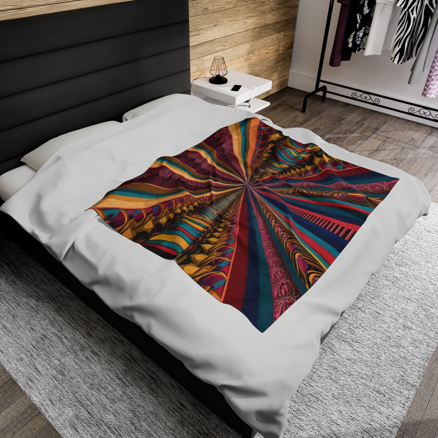 Velveteen Plush Blanket- Optical Illusion