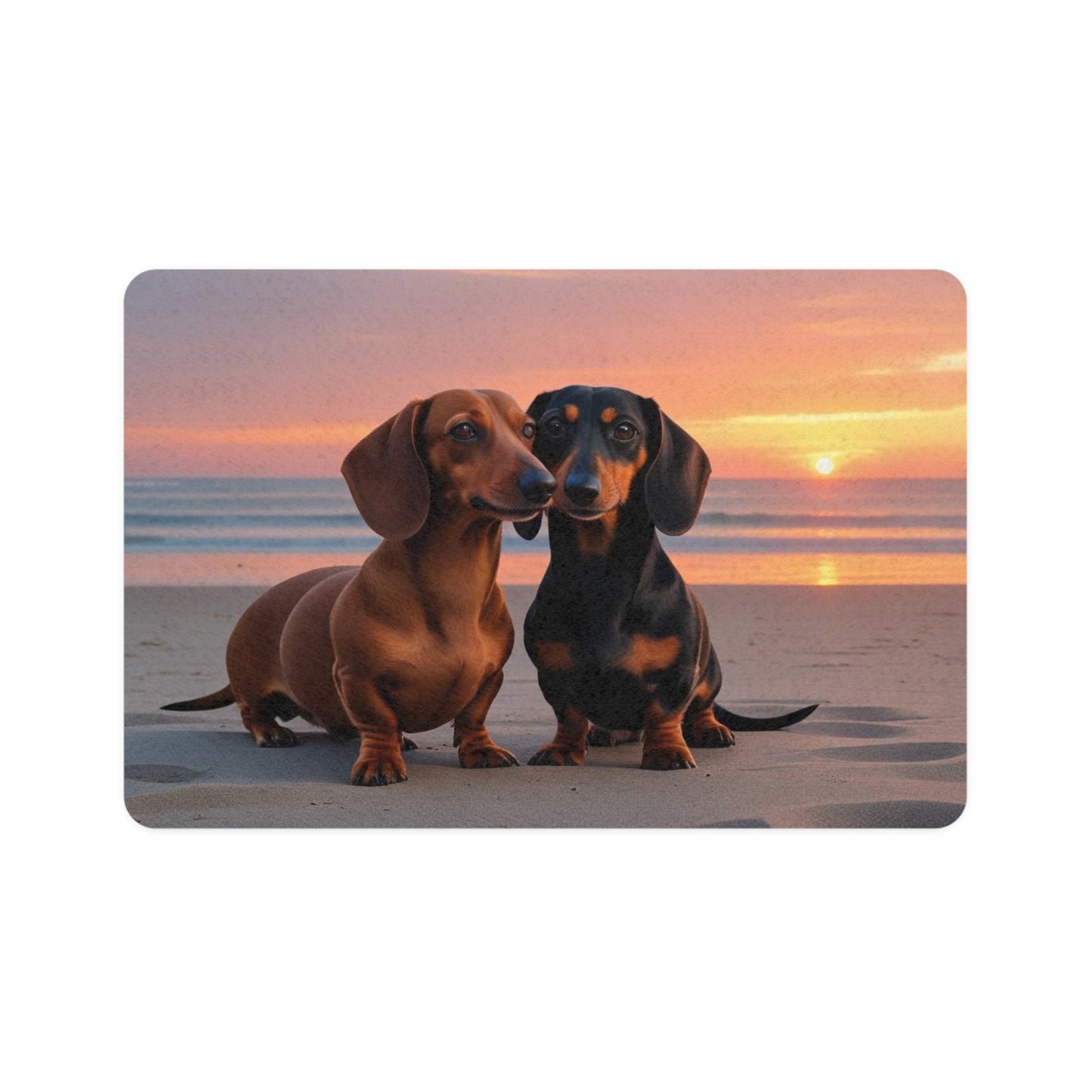 Tapis pour gamelle d'animaux (30 x 45 cm) - Amour pour les teckels