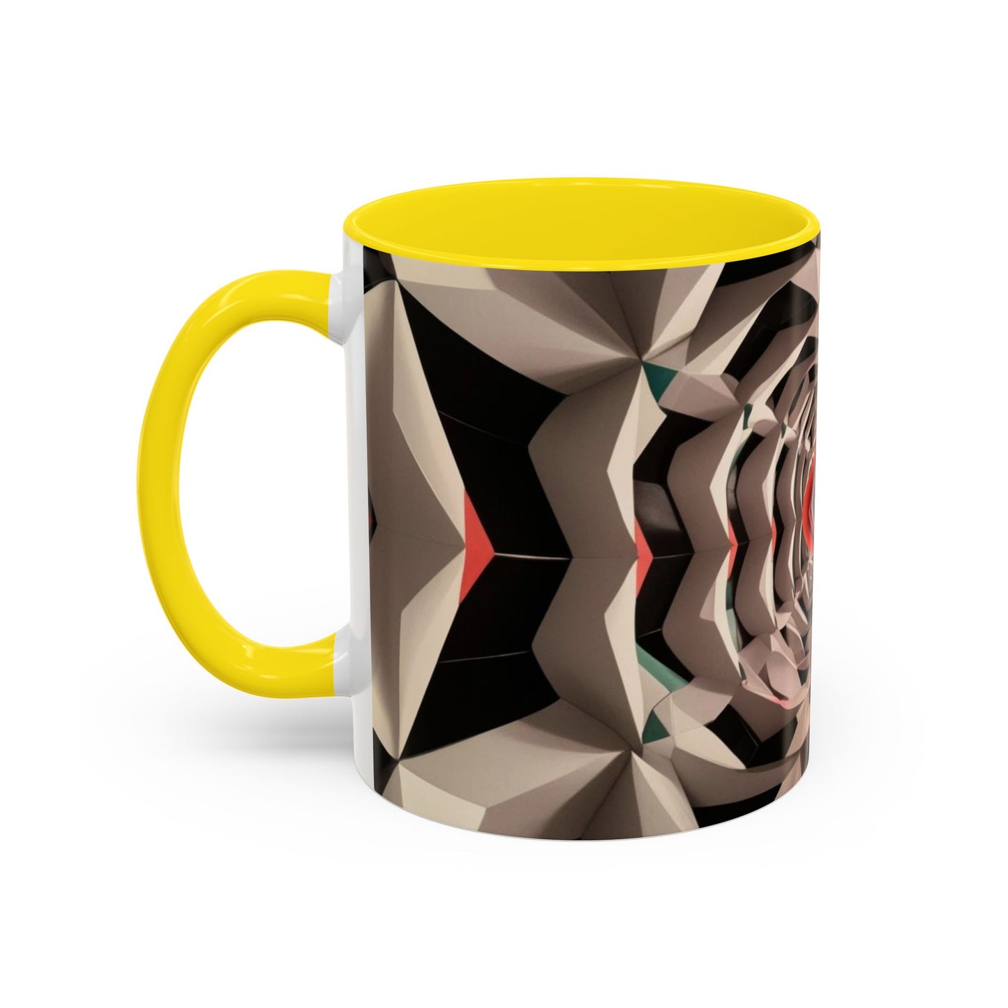 Optical Illusion Accent Mug – Ceramic Coffee Cup
