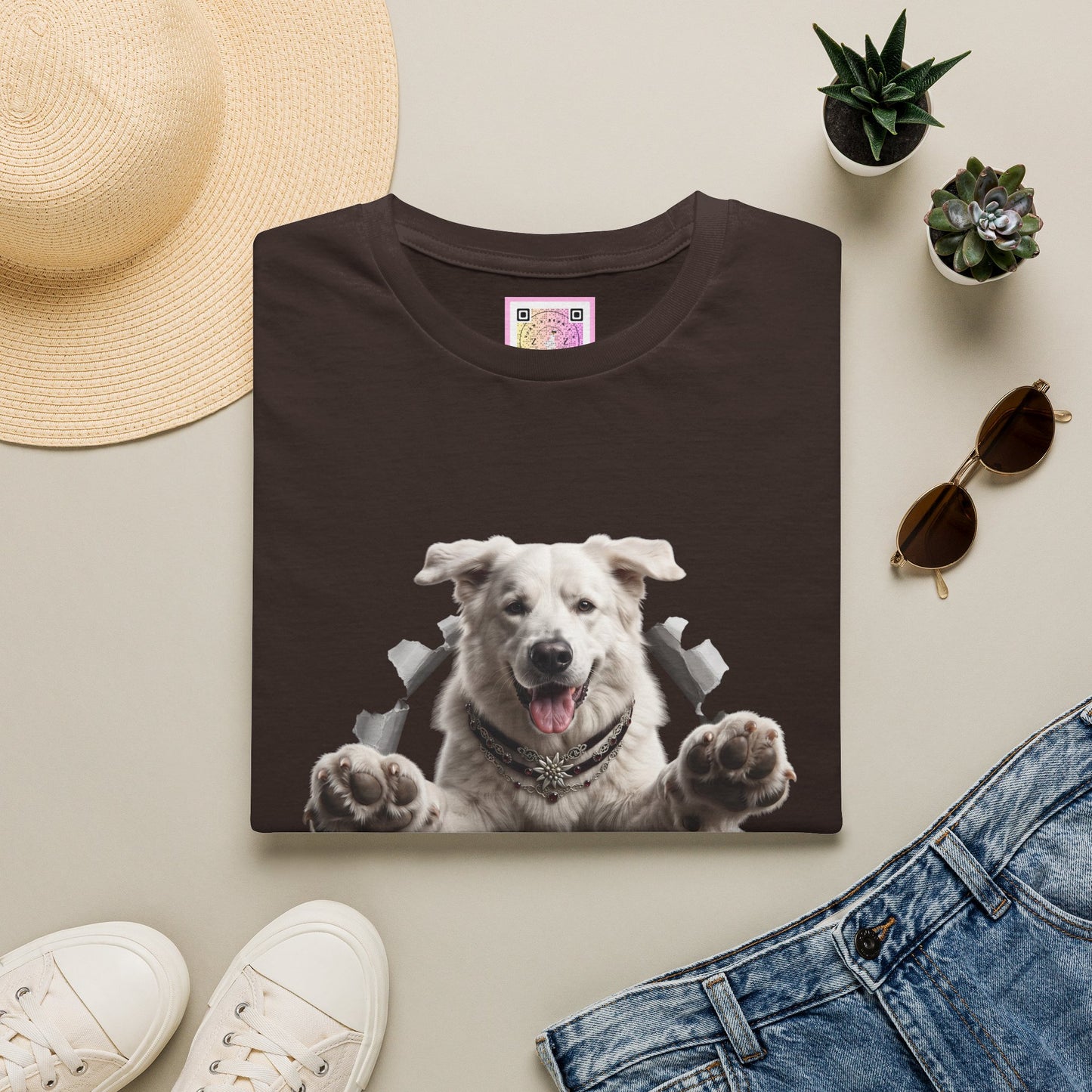 White Swiss Mountain Dog Tee Shirt