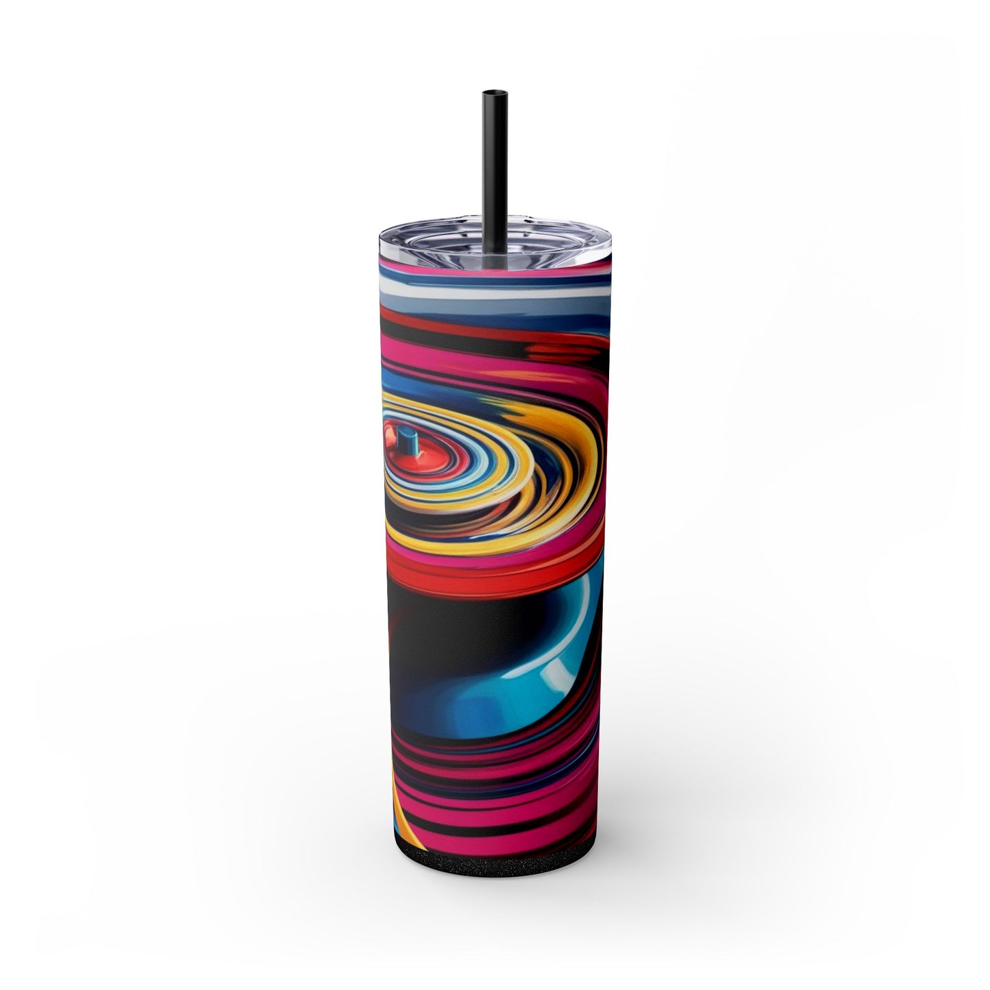 Optical Illusion Skinny Tumbler with Straw, 20oz