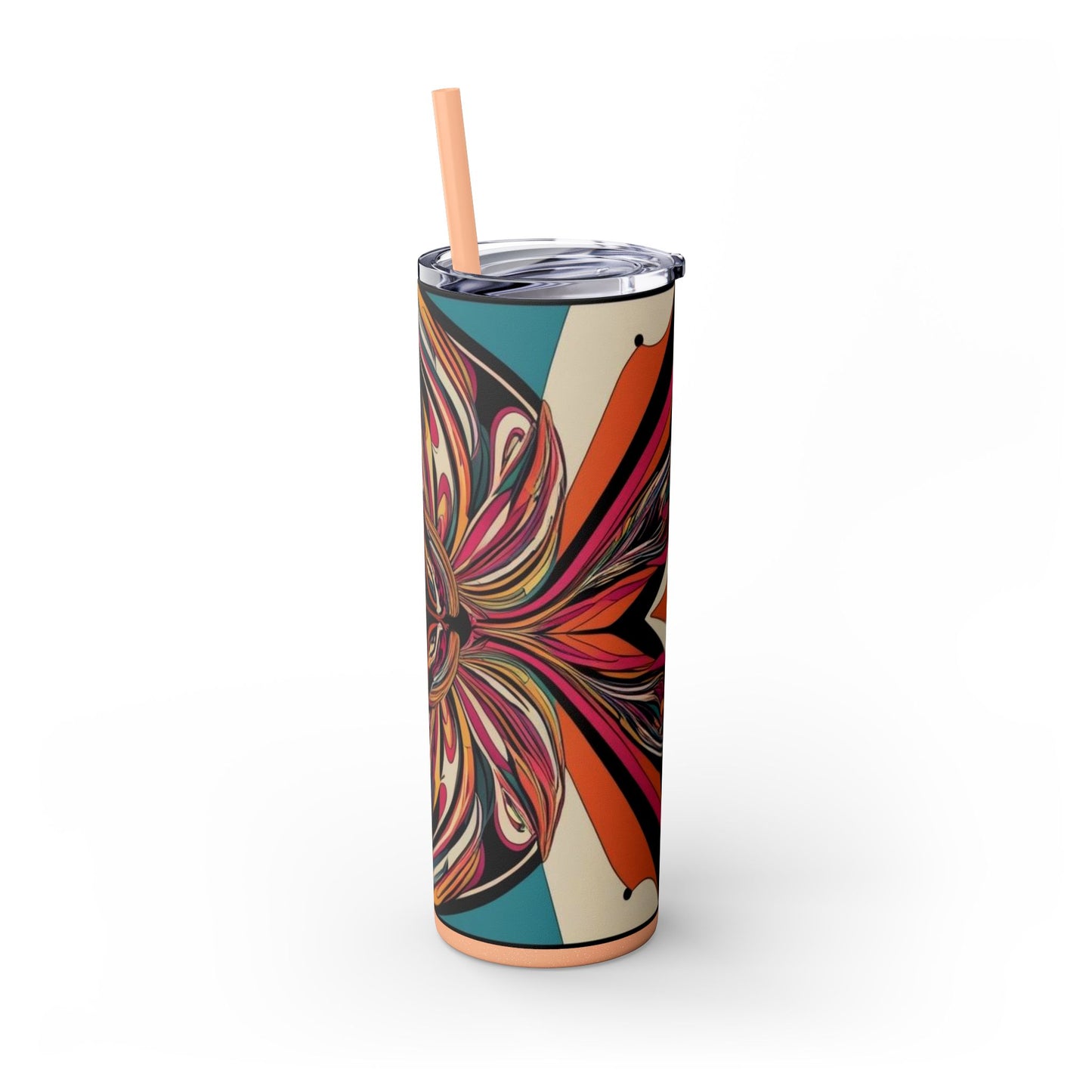 Optical Illusion Skinny Tumbler with Straw, 20oz
