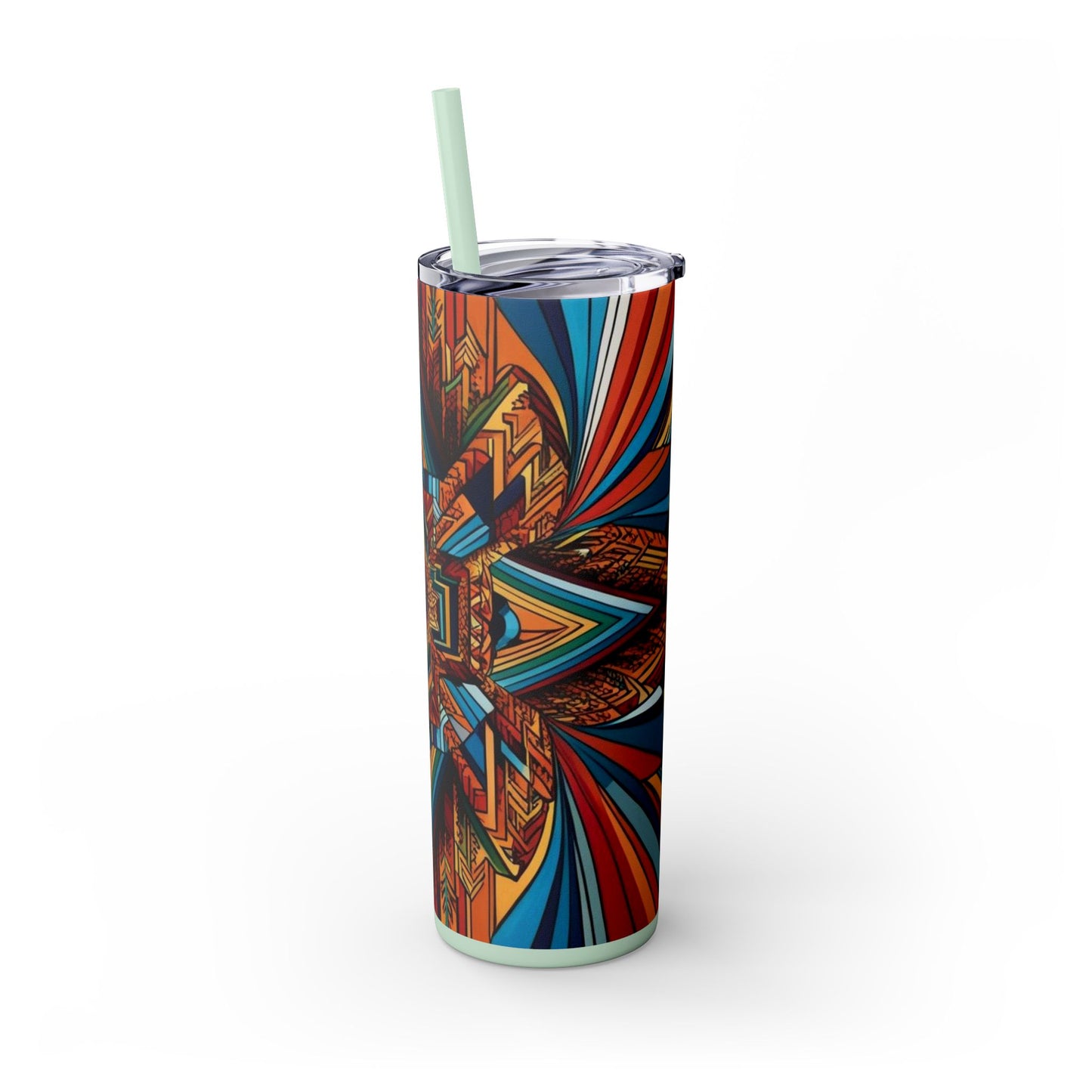 Optical Illusion Skinny Tumbler with Straw, 20oz