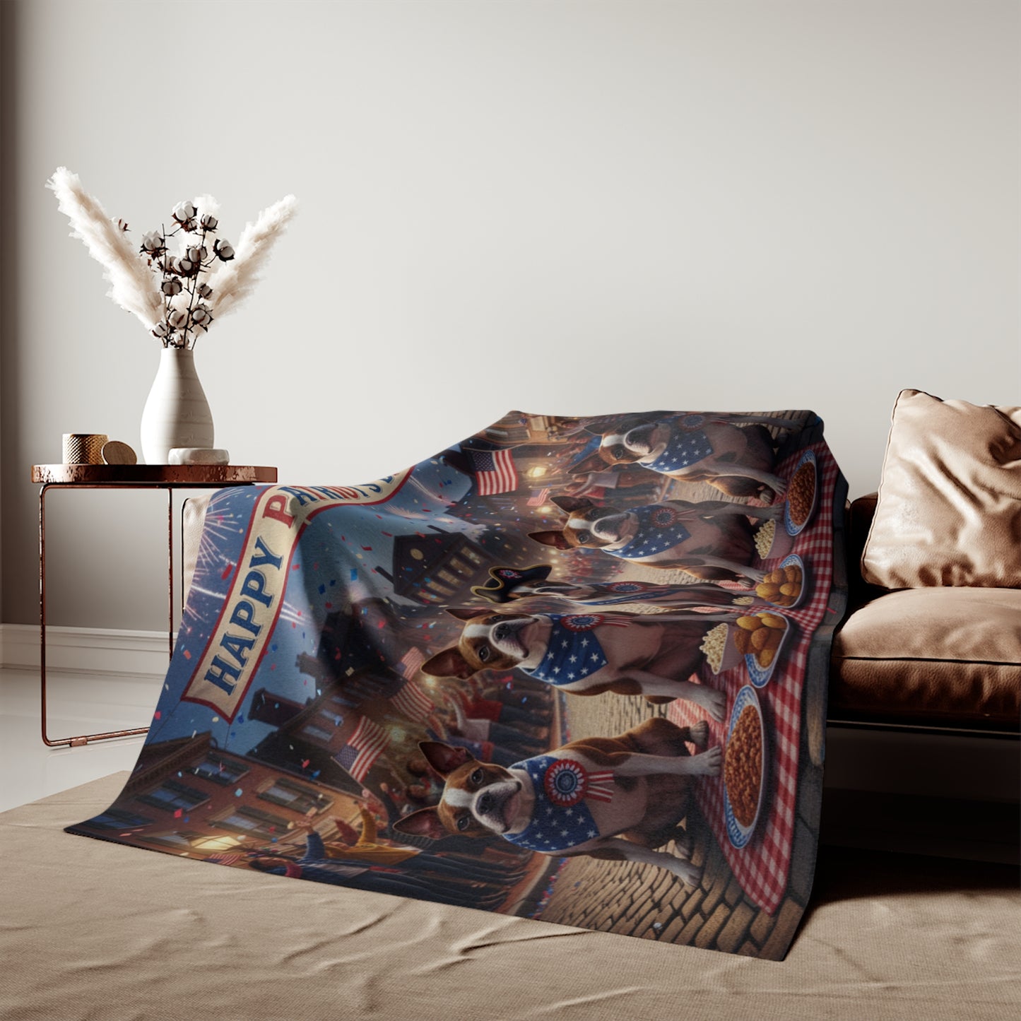 Patriot's Day Patriotic Dogs Blanket