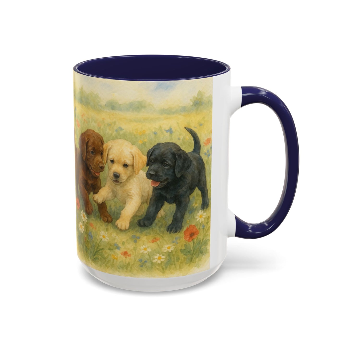 Labrador Retriever puppies Accent Mug – Ceramic Coffee Cup