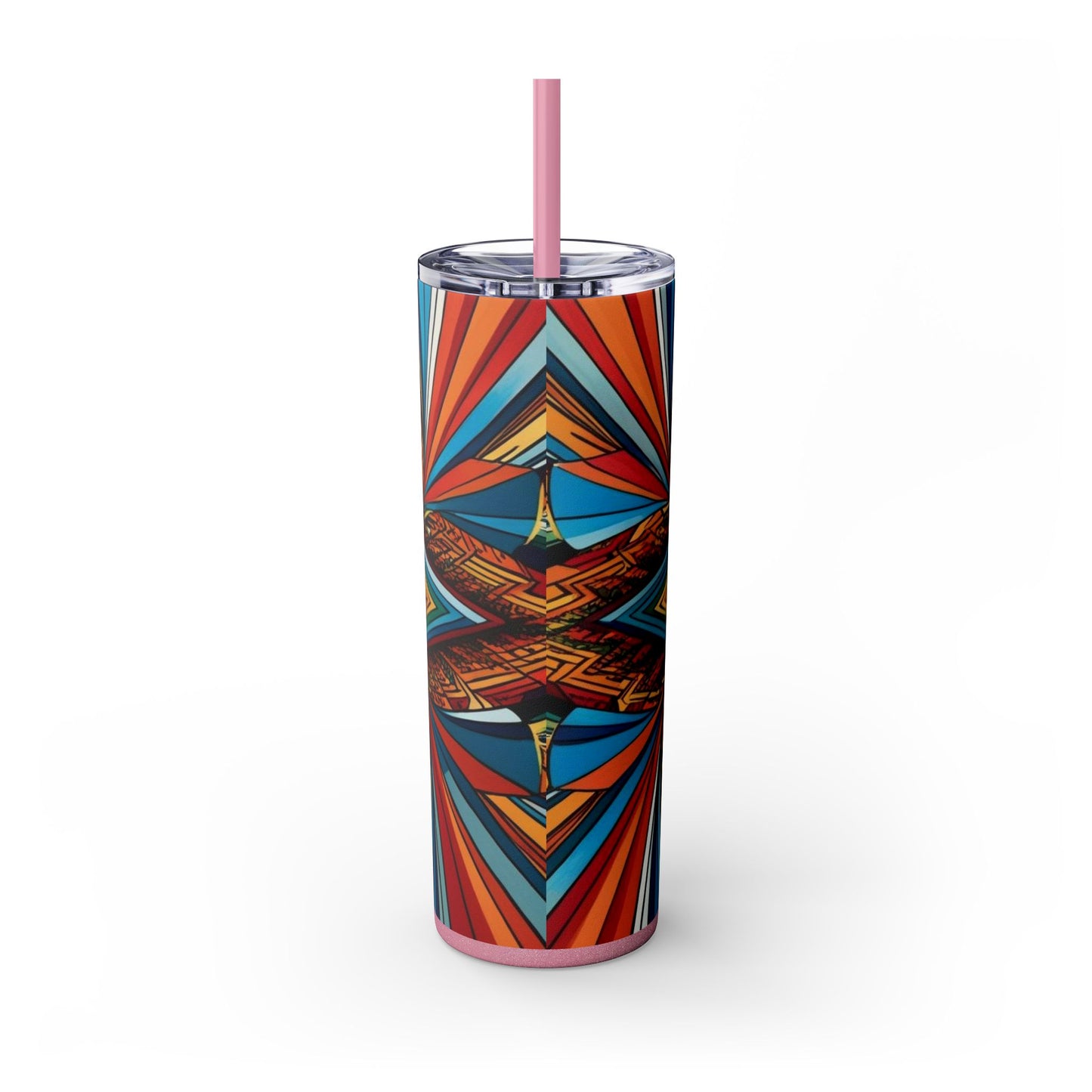 Optical Illusion Skinny Tumbler with Straw, 20oz