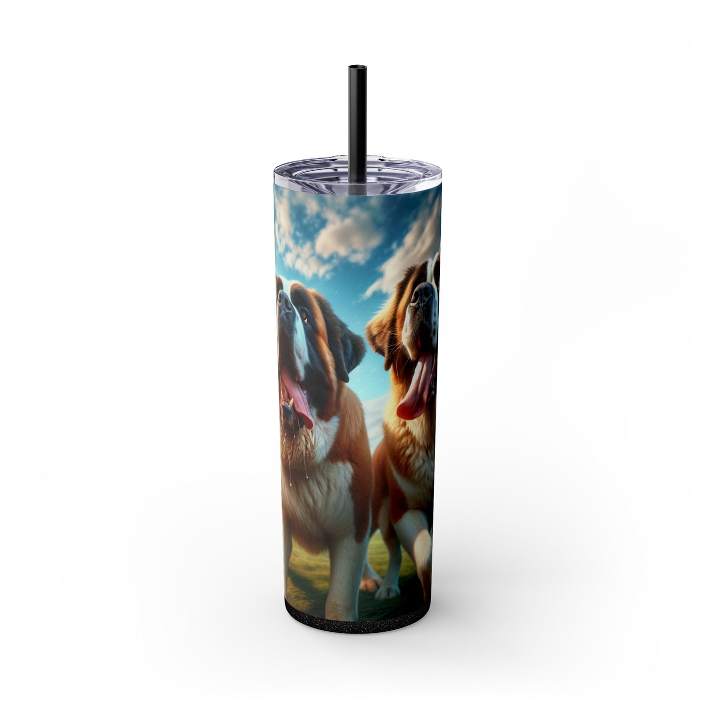 Saint Bernard Skinny Tumbler with Straw, 20oz