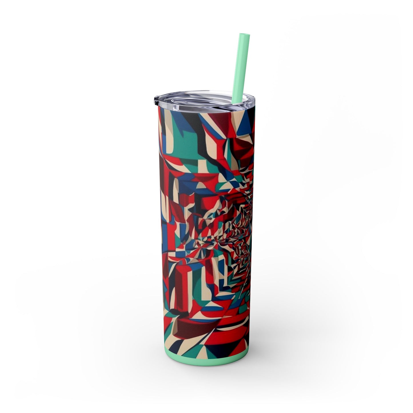Optical Illusion Skinny Tumbler with Straw, 20oz