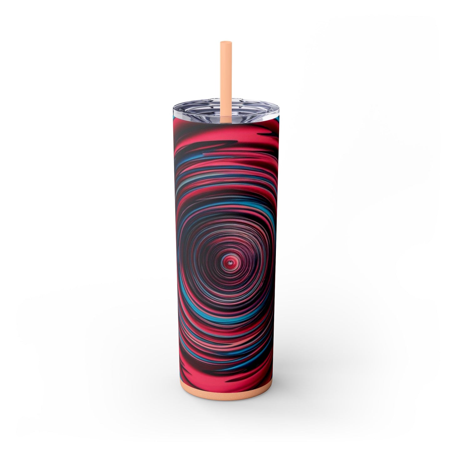 Optical Illusion Skinny Tumbler with Straw, 20oz