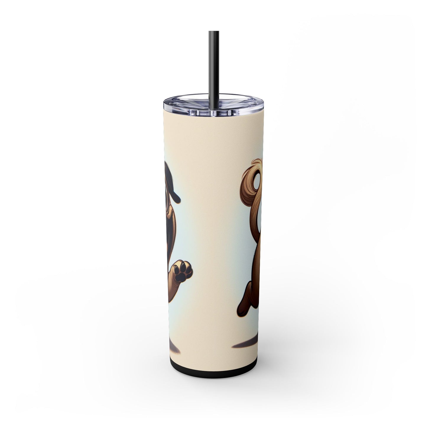 Pug Skinny Tumbler with Straw, 20oz