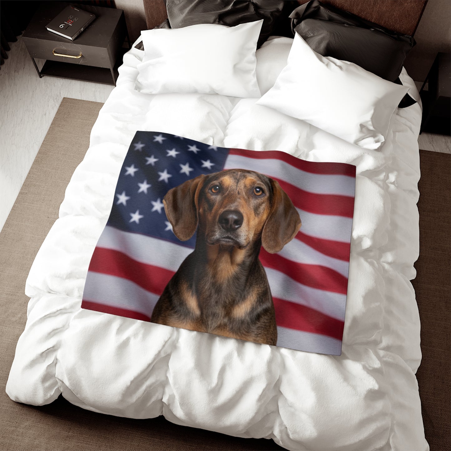 American Leopard Hound Patriotic Blanket