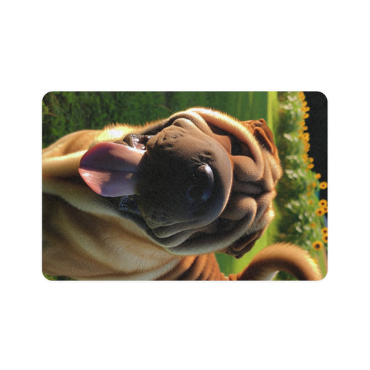 Vertical Pet Food Mat (12x18) - Shar Pei