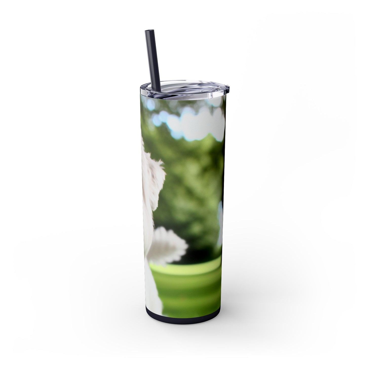 Sealyham Terrier Skinny Tumbler with Straw, 20oz