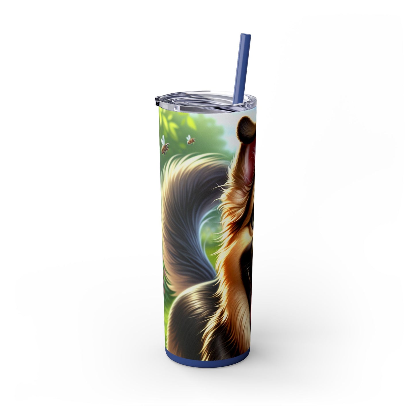 German Shepherd Skinny Tumbler with Straw, 20oz