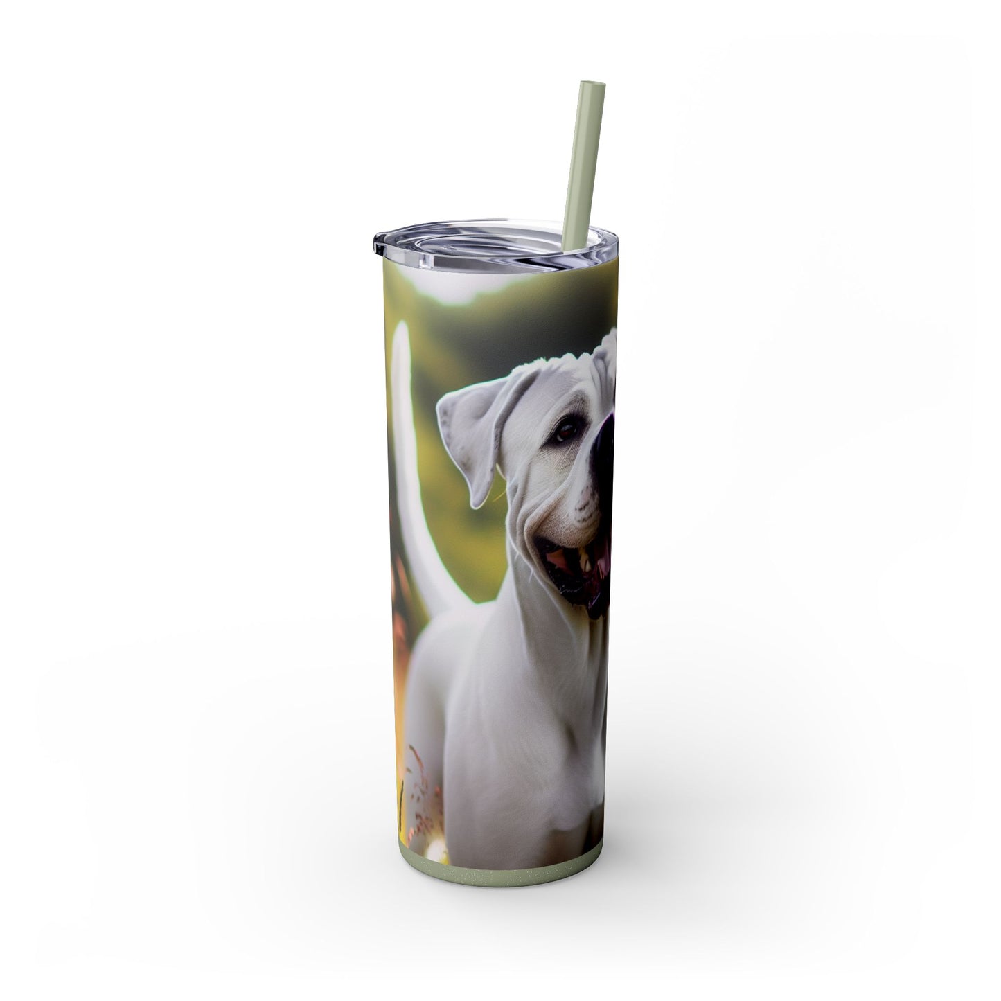 Vaso Dogo Argentino con pajita, 20 oz