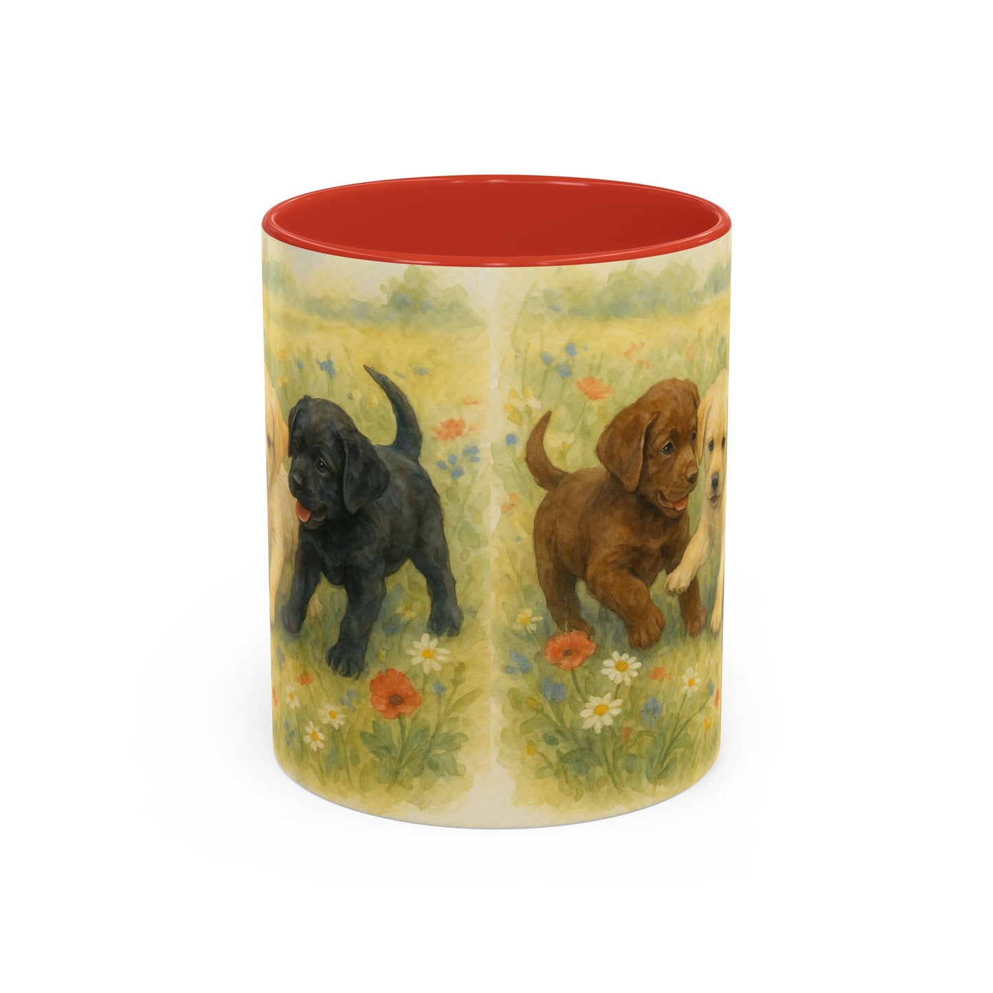 Labrador Retriever puppies Accent Mug – Ceramic Coffee Cup