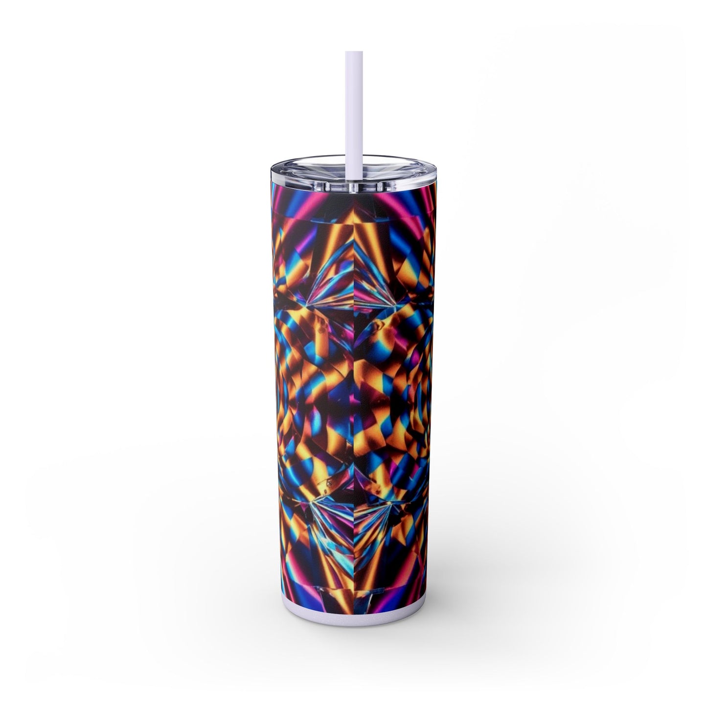 Optical Illusion Skinny Tumbler with Straw, 20oz