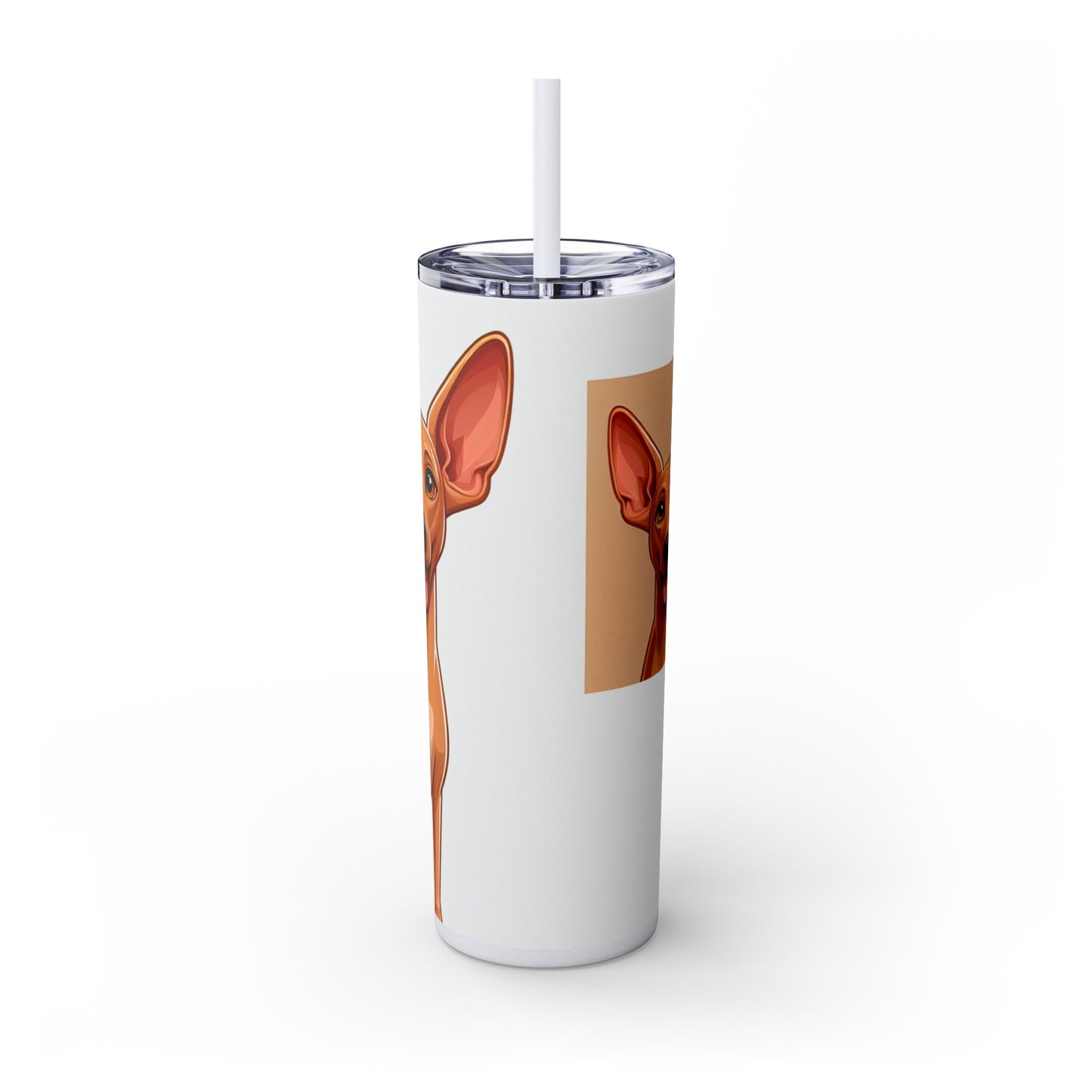 Pharaoh Hound Skinny Tumbler with Straw, 20oz