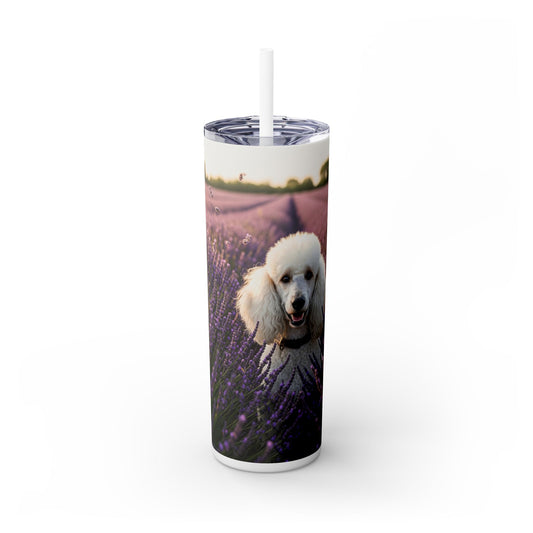 Poodle Skinny Tumbler with Straw, 20oz