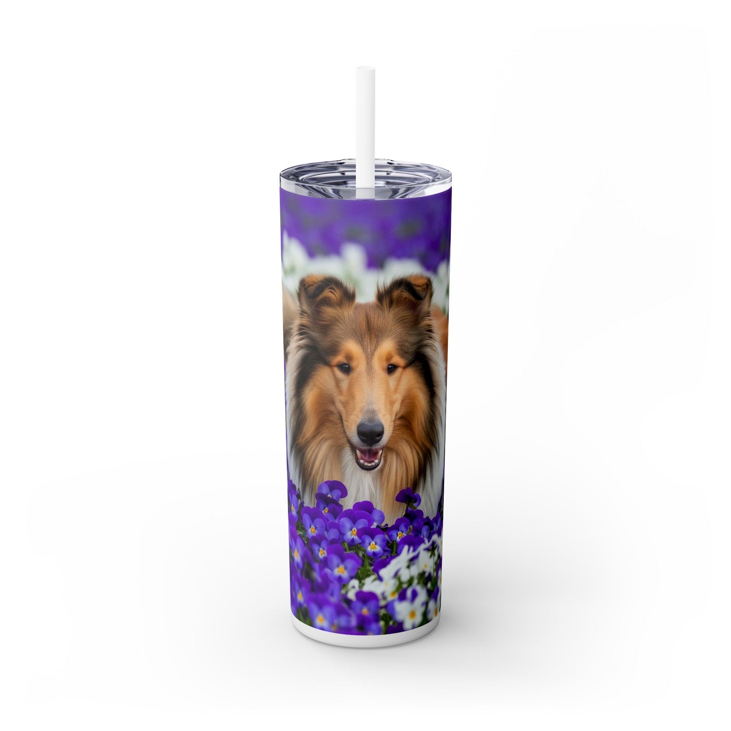 Gobelet isotherme Collie Skinny avec paille, 590 ml