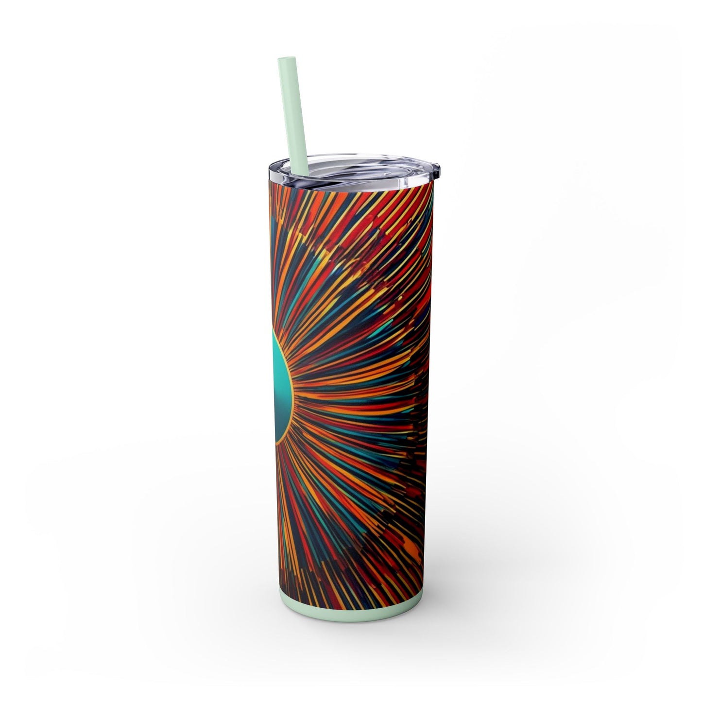 Optical Illusion Skinny Tumbler with Straw, 20oz
