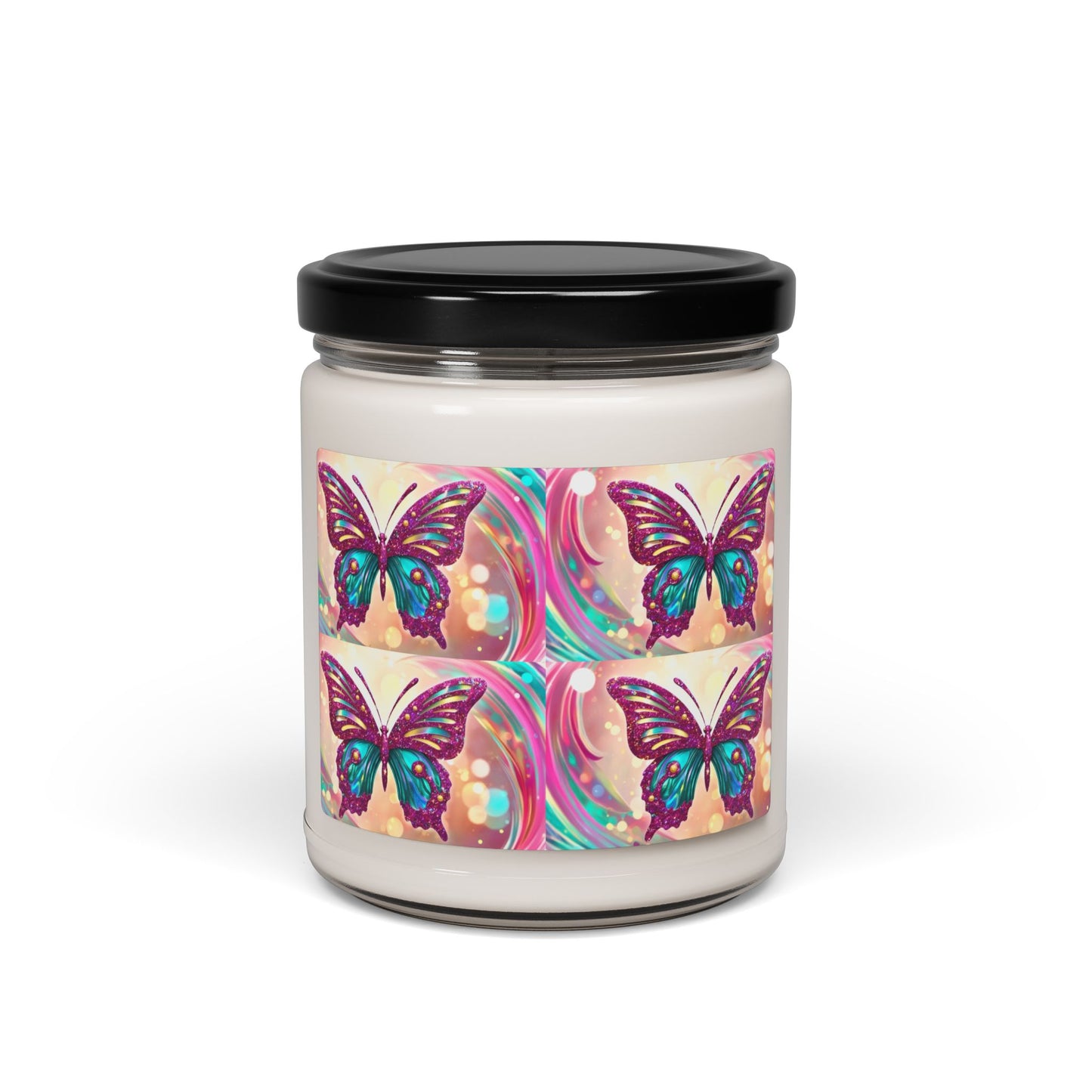 Glittery Psychedelic Butterfly- Scented Soy Candle, 9oz