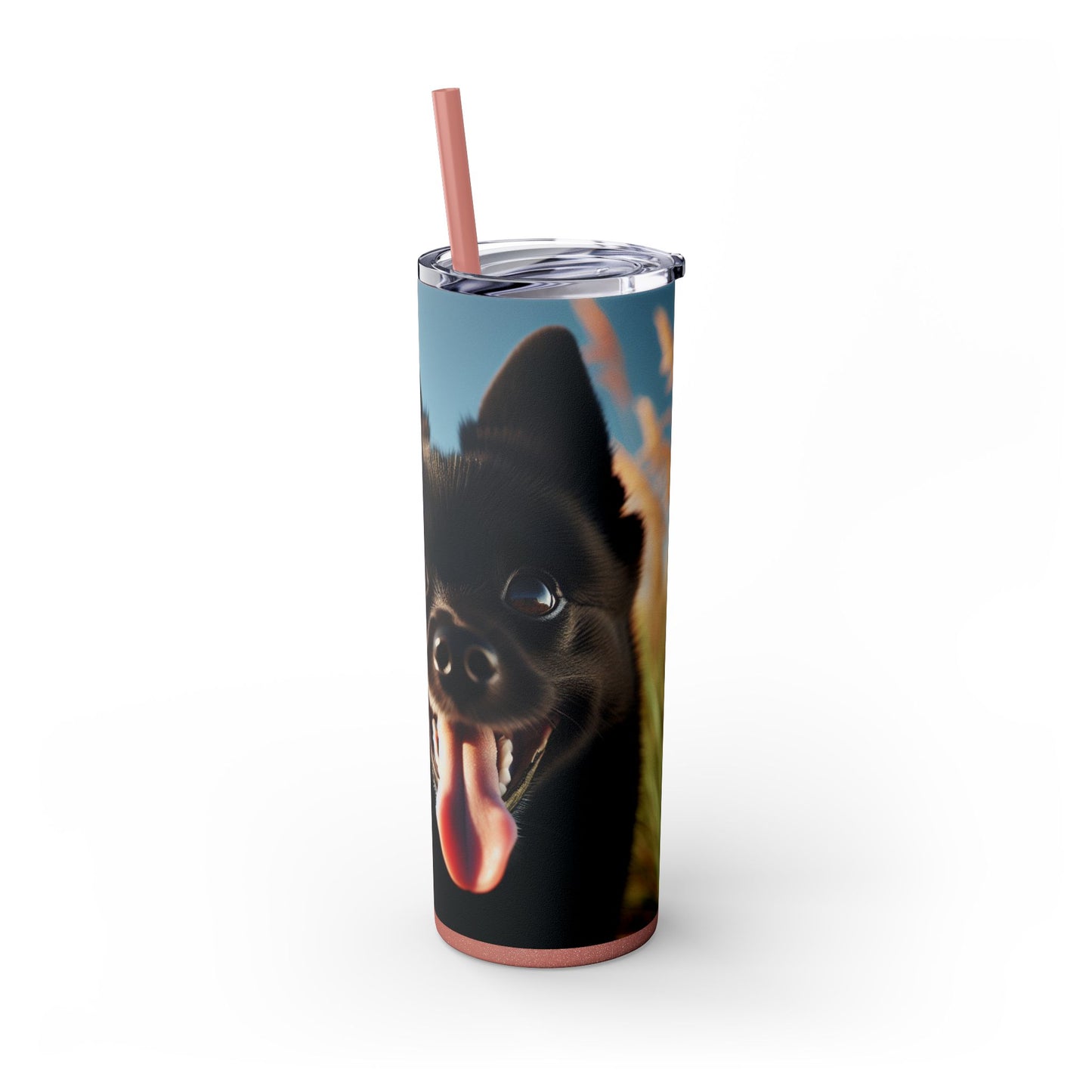 Schipperke Skinny Tumbler with Straw, 20oz