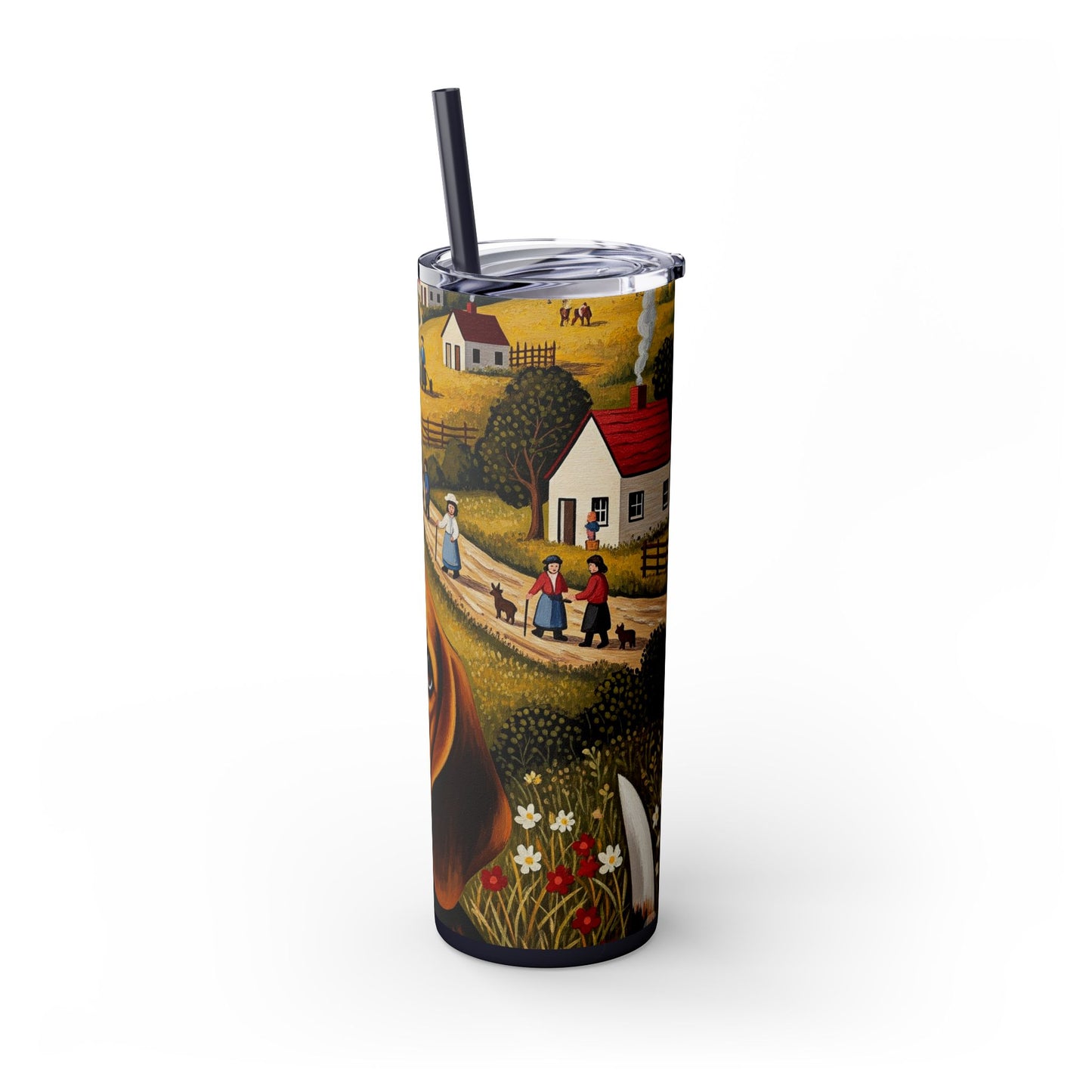 Beagle Skinny Tumbler with Straw, 20oz