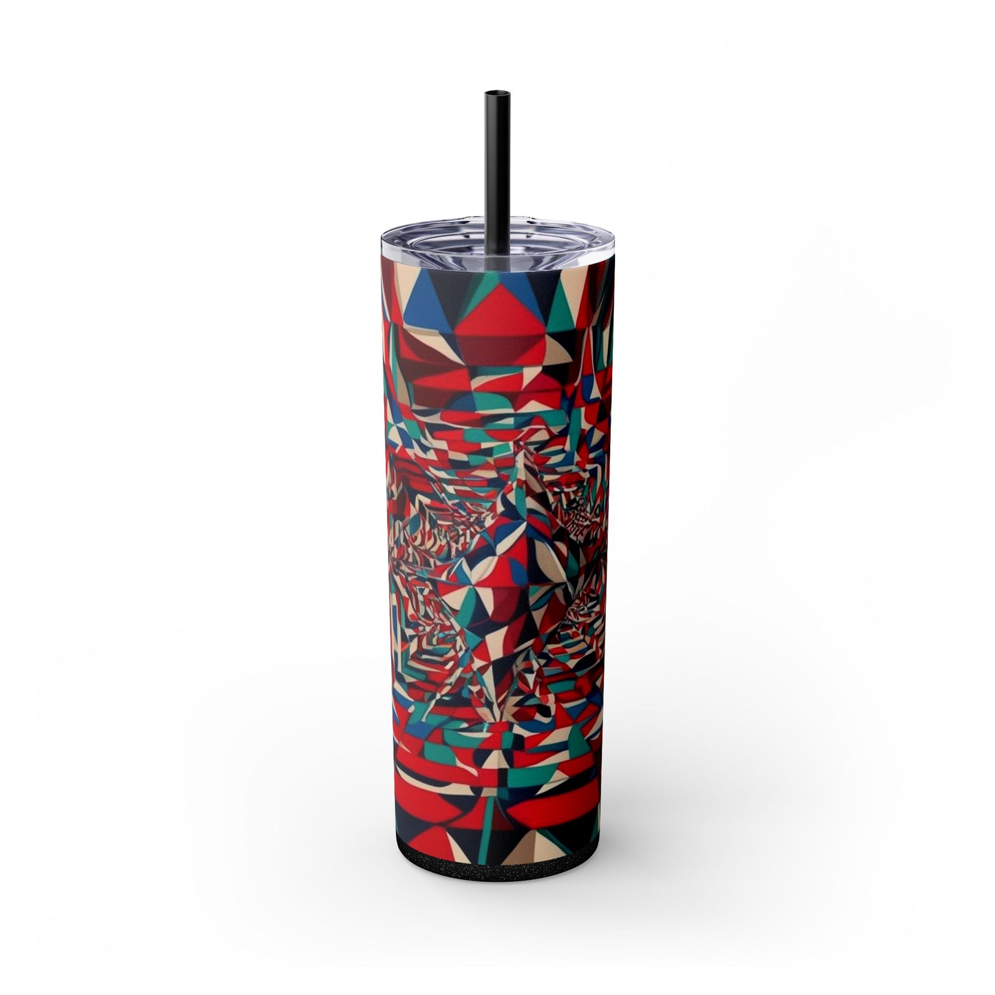 Optical Illusion Skinny Tumbler with Straw, 20oz