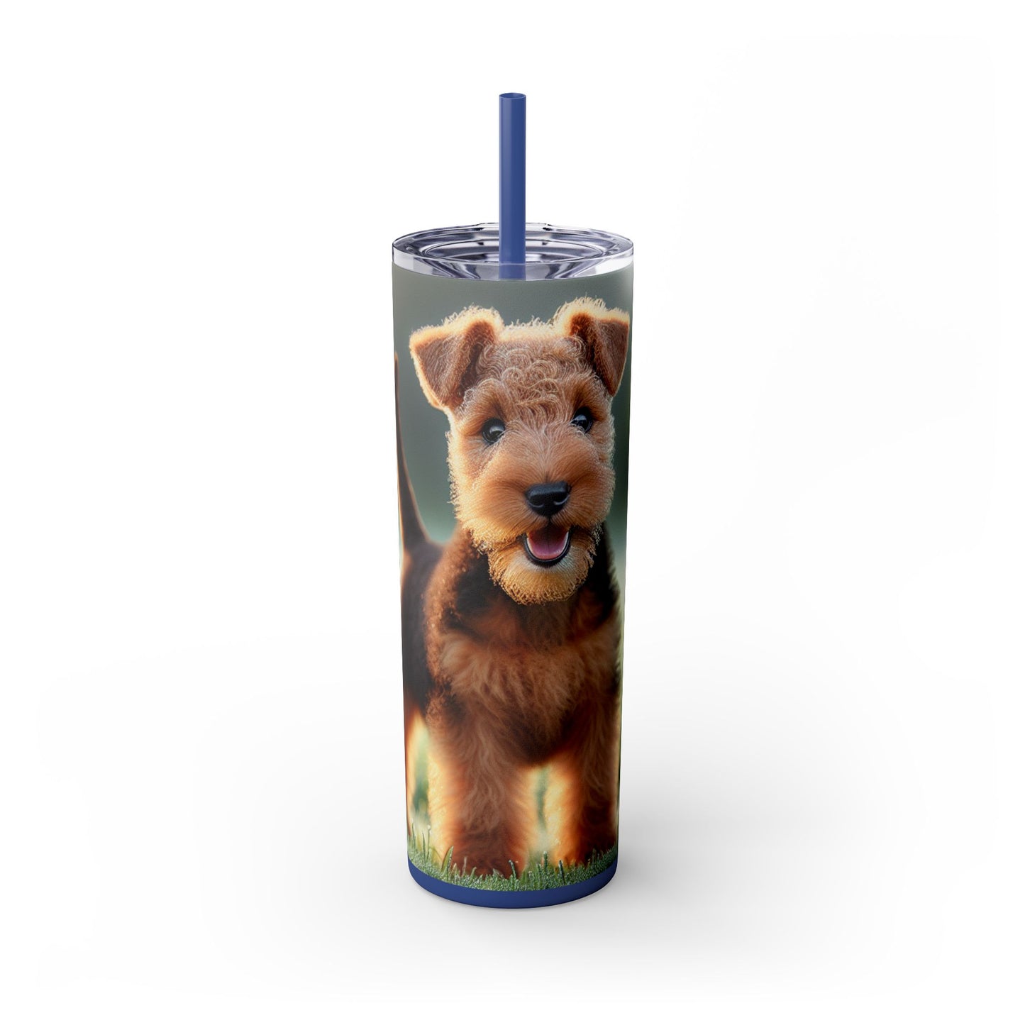 Welsh Terrier Skinny Tumbler with Straw, 20oz