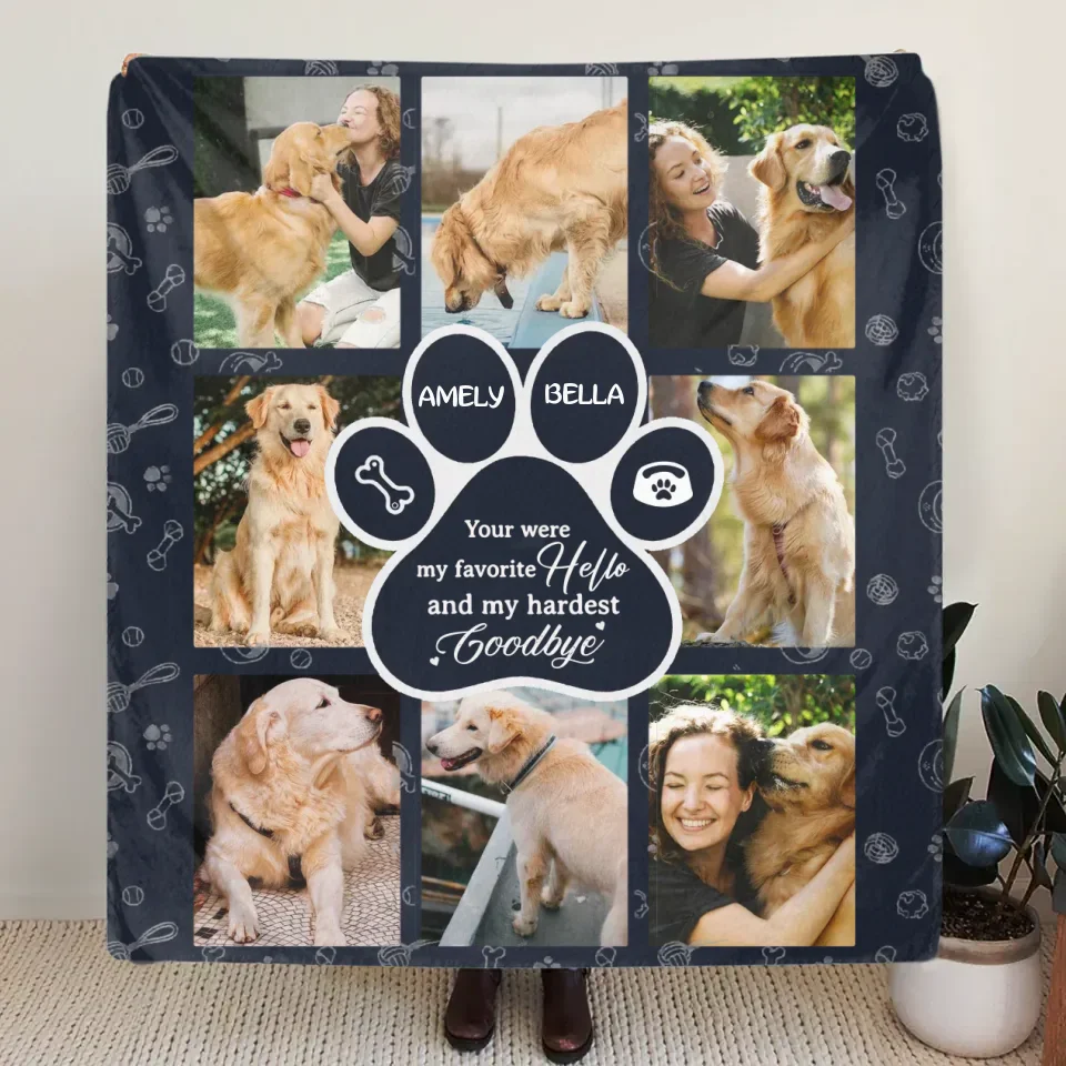 Manta polar conmemorativa personalizada para perro - Idea de regalo conmemorativo para dueños de perros - Sube una foto de tu perro - Fuiste mi saludo favorito y mi despedida más difícil
