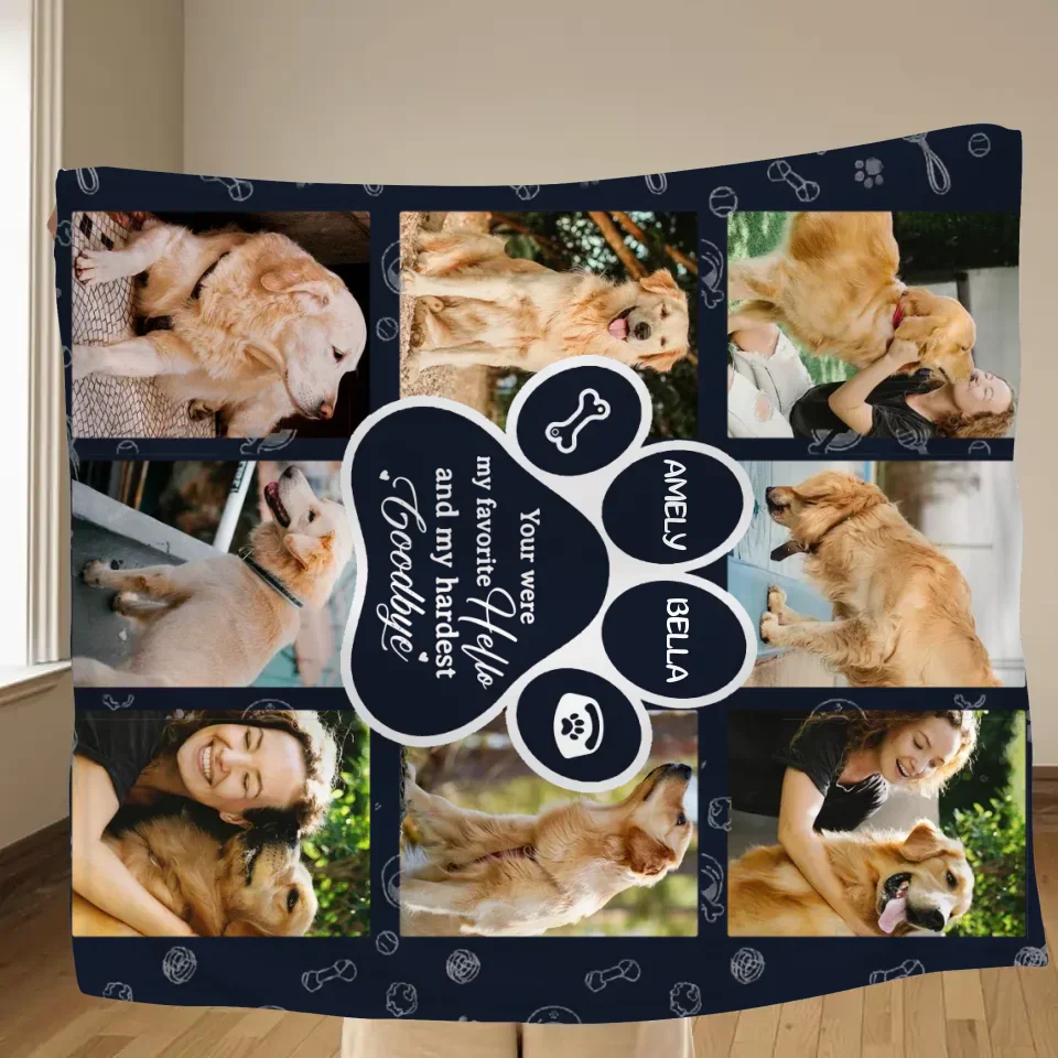 Manta polar conmemorativa personalizada para perro - Idea de regalo conmemorativo para dueños de perros - Sube una foto de tu perro - Fuiste mi saludo favorito y mi despedida más difícil