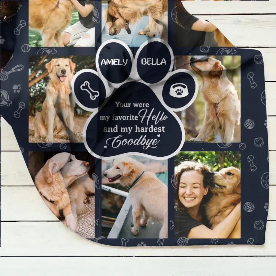 Manta polar conmemorativa personalizada para perro - Idea de regalo conmemorativo para dueños de perros - Sube una foto de tu perro - Fuiste mi saludo favorito y mi despedida más difícil