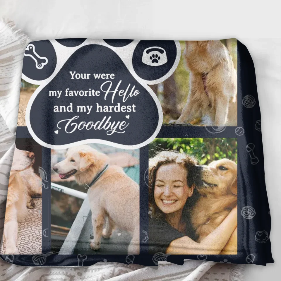 Manta polar conmemorativa personalizada para perro - Idea de regalo conmemorativo para dueños de perros - Sube una foto de tu perro - Fuiste mi saludo favorito y mi despedida más difícil