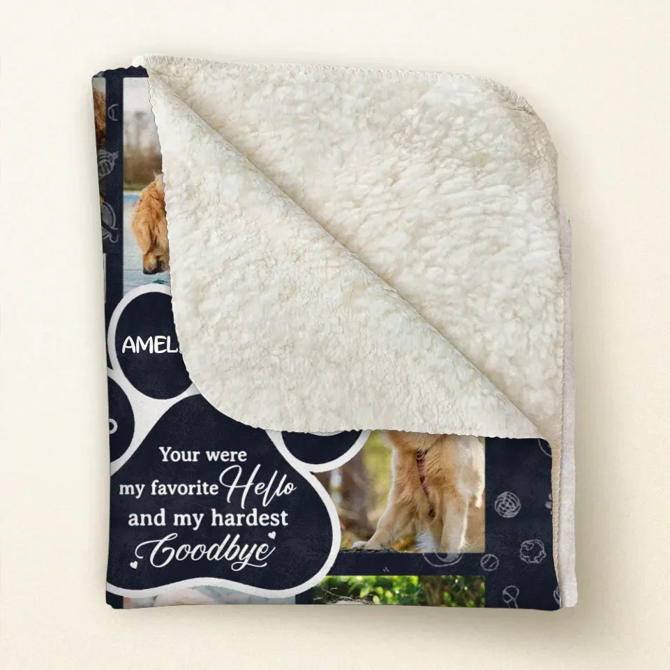 Manta polar conmemorativa personalizada para perro - Idea de regalo conmemorativo para dueños de perros - Sube una foto de tu perro - Fuiste mi saludo favorito y mi despedida más difícil