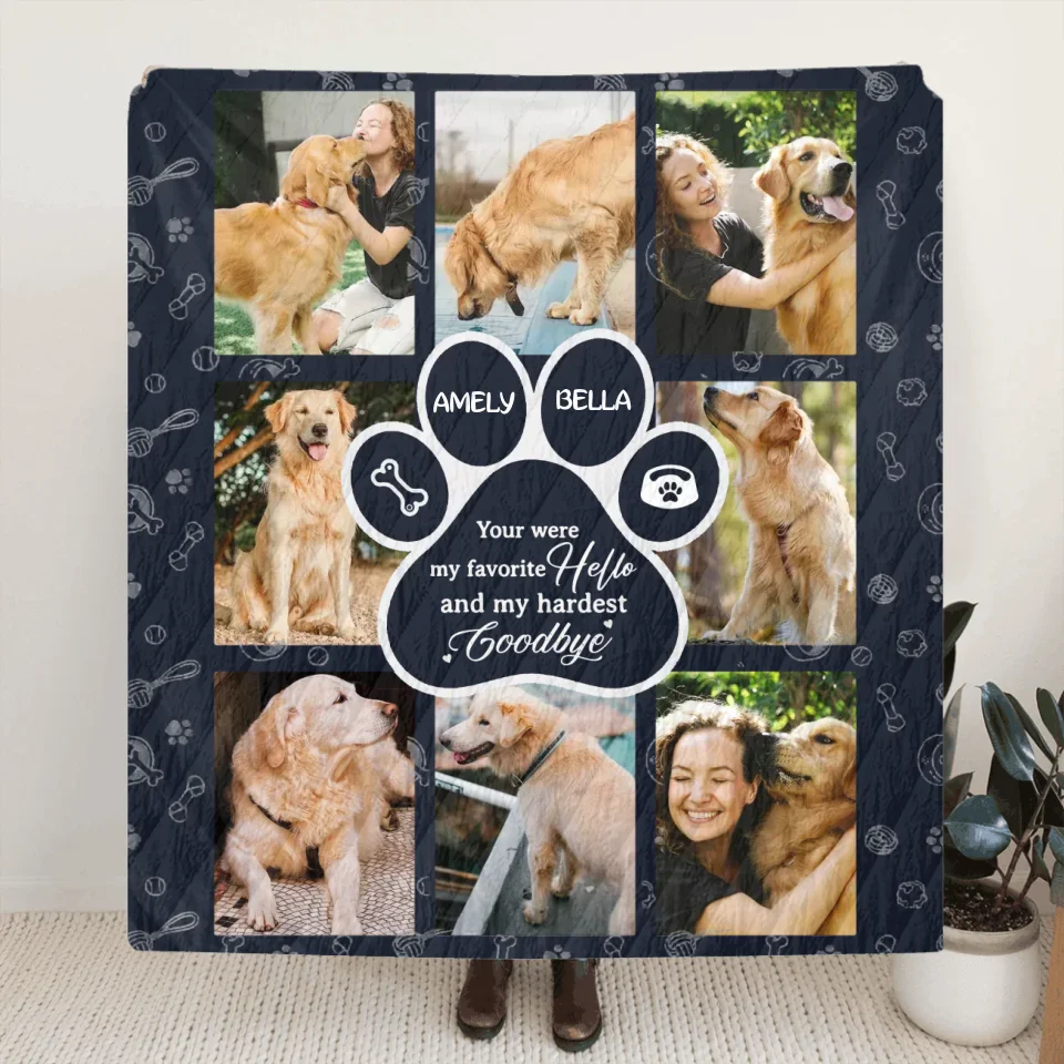 Manta polar conmemorativa personalizada para perro - Idea de regalo conmemorativo para dueños de perros - Sube una foto de tu perro - Fuiste mi saludo favorito y mi despedida más difícil
