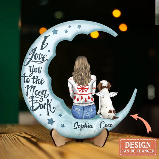 Personalized Memorial Dog Moon 2 Layered Wooden Art - Memorial Gift Idea For Dog/Cat/Rabbit Lover - You Were My Favorite Hello And My Hardest Goodbye