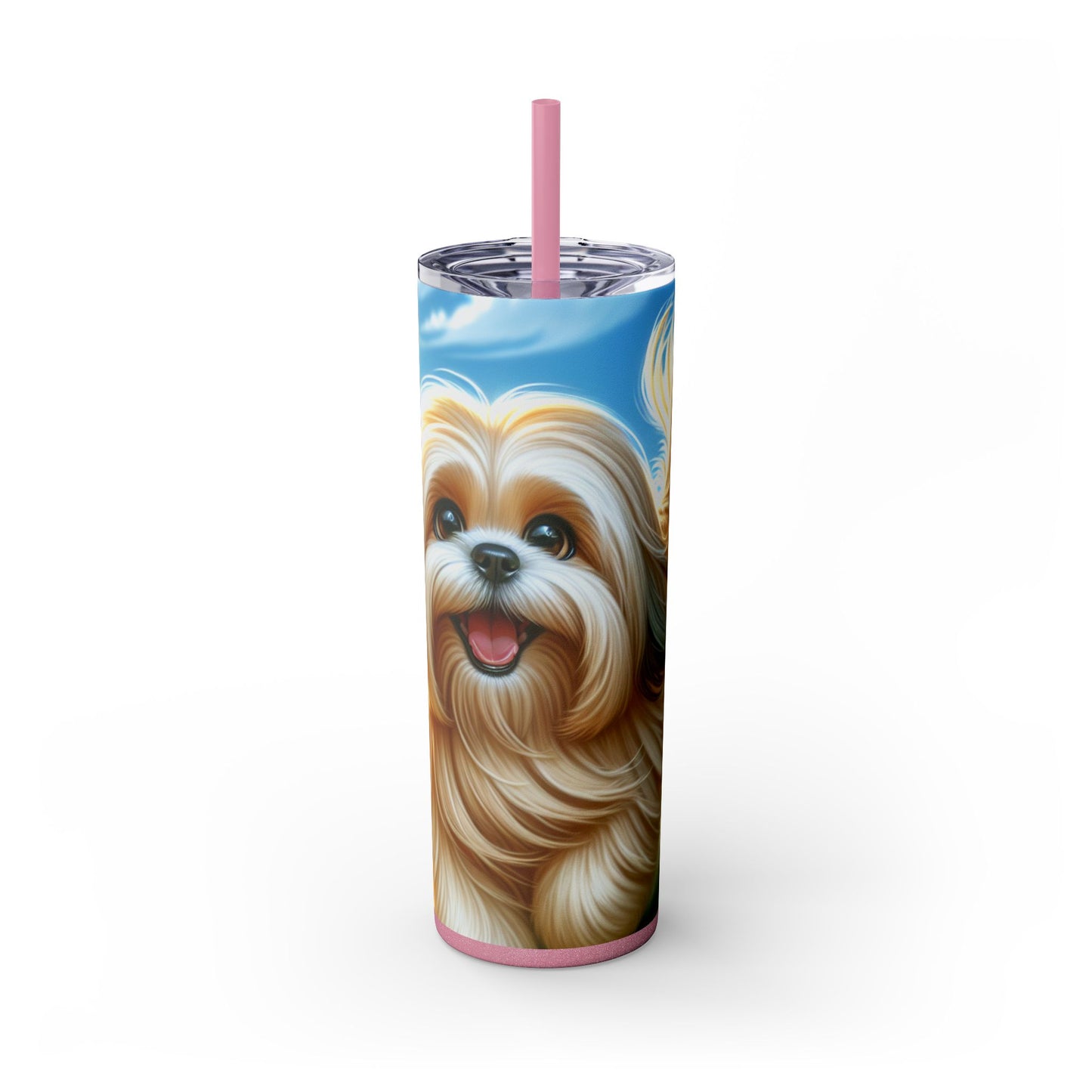 Lhasa Apso Skinny Tumbler with Straw, 20oz