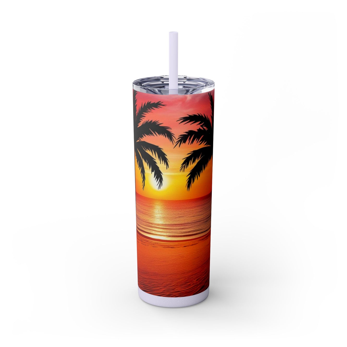 Brilliant Sunrise Skinny Tumbler with Straw, 20oz