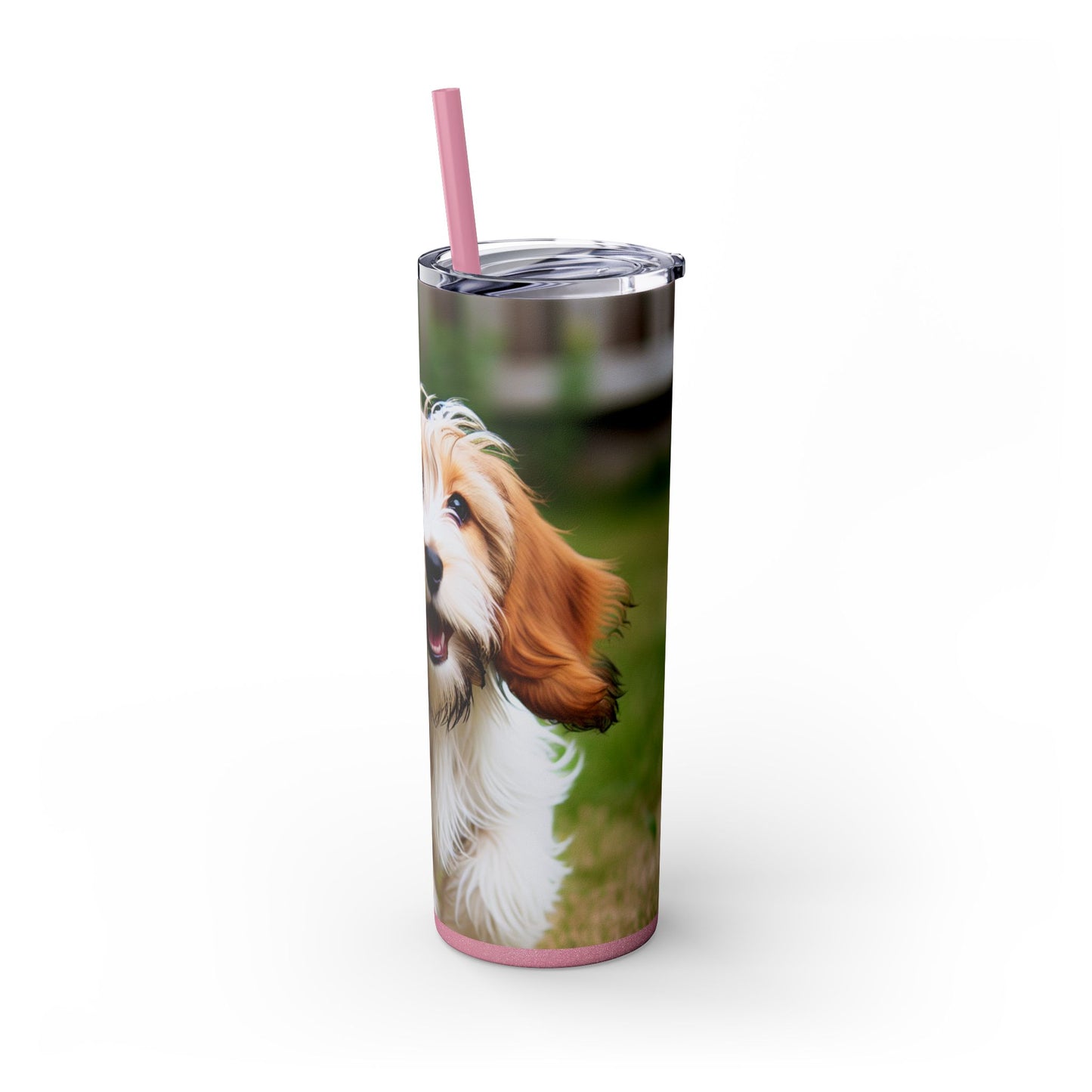 Petit Basset Griffon Vendeen Skinny Tumbler with Straw, 20oz