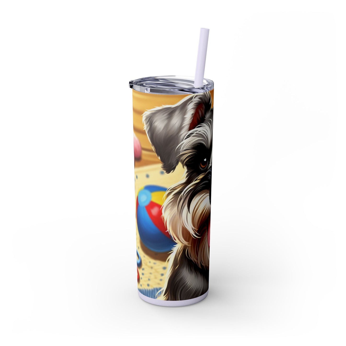 Miniature Schnauzer Skinny Tumbler with Straw, 20oz