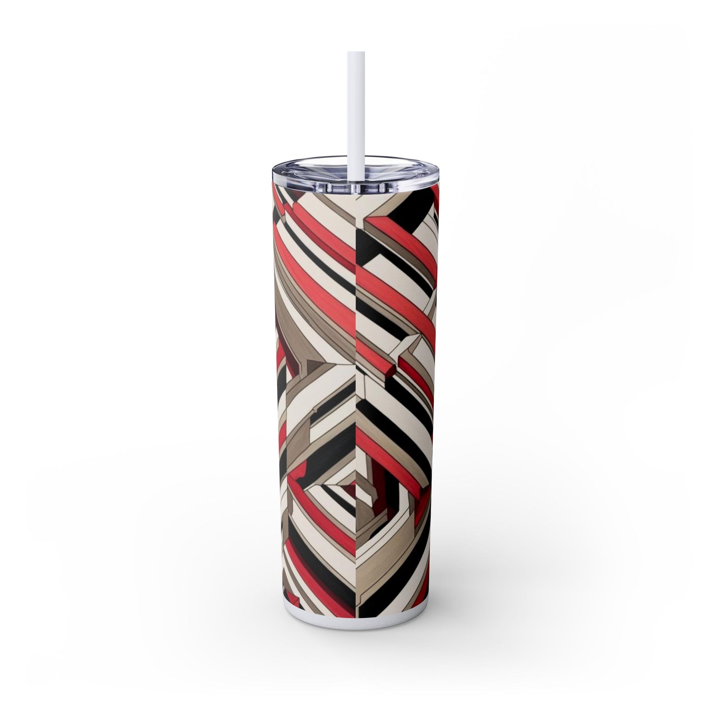 Optical Illusion Skinny Tumbler with Straw, 20oz