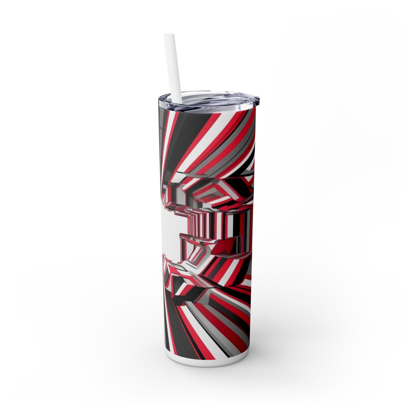 Optical Illusion Skinny Tumbler with Straw, 20oz